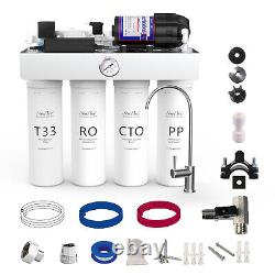 Système de filtration d'eau par osmose inverse sans réservoir SimPure T1-400 GPD UV Purificateur de système de filtre à eau RO